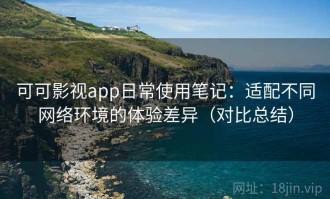 可可影视app日常使用笔记：适配不同网络环境的体验差异（对比总结）