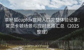 茶杯狐cupfox官网入口完整体验记录：常见卡顿场景与应对思路汇总（2025整理）