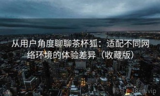 从用户角度聊聊茶杯狐：适配不同网络环境的体验差异（收藏版）