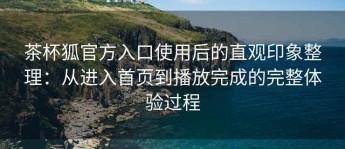 茶杯狐官方入口使用后的直观印象整理：从进入首页到播放完成的完整体验过程