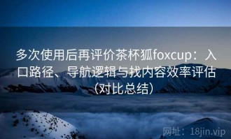 多次使用后再评价茶杯狐foxcup：入口路径、导航逻辑与找内容效率评估（对比总结）