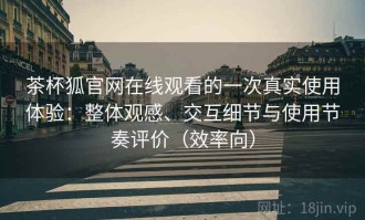 茶杯狐官网在线观看的一次真实使用体验：整体观感、交互细节与使用节奏评价（效率向）