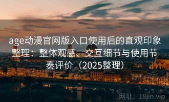 age动漫官网版入口使用后的直观印象整理：整体观感、交互细节与使用节奏评价（2025整理）