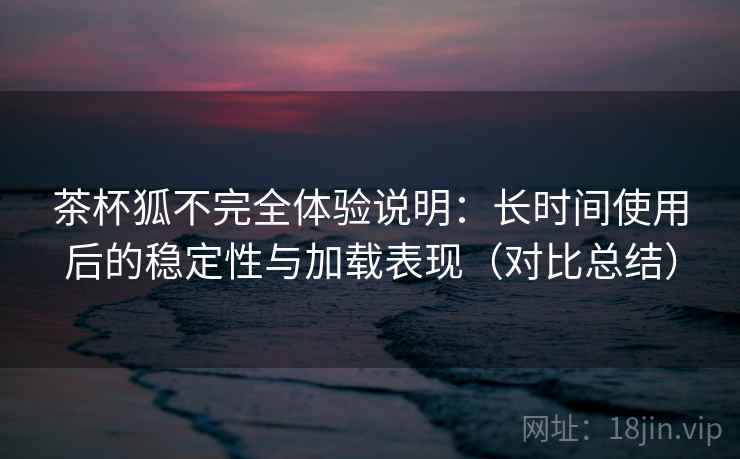 茶杯狐不完全体验说明：长时间使用后的稳定性与加载表现（对比总结）