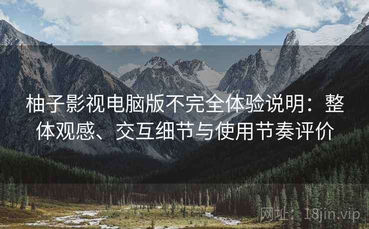 柚子影视电脑版不完全体验说明：整体观感、交互细节与使用节奏评价