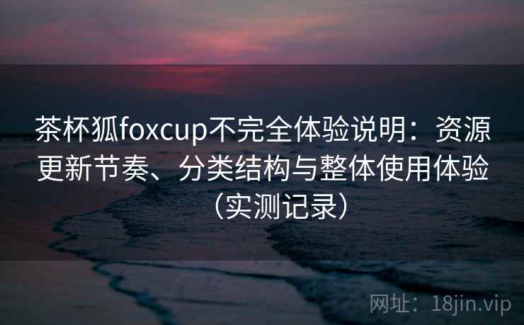 茶杯狐foxcup不完全体验说明：资源更新节奏、分类结构与整体使用体验（实测记录）